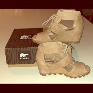 Sorel Womens Joanie lace up wedge sandals
